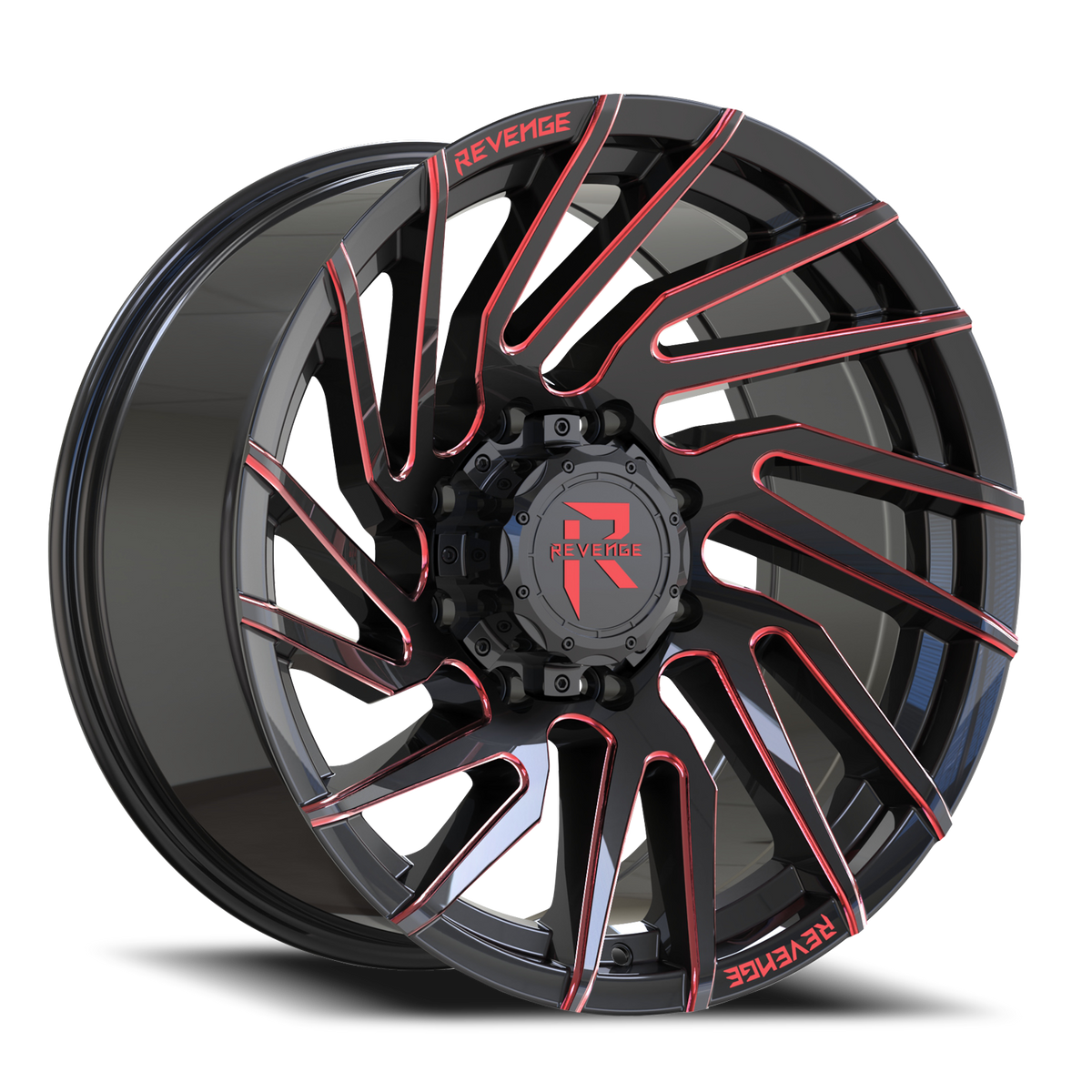 REVENGE OFFROAD RV207 24X10 -19 8X165.1 BLACK RED MILLED