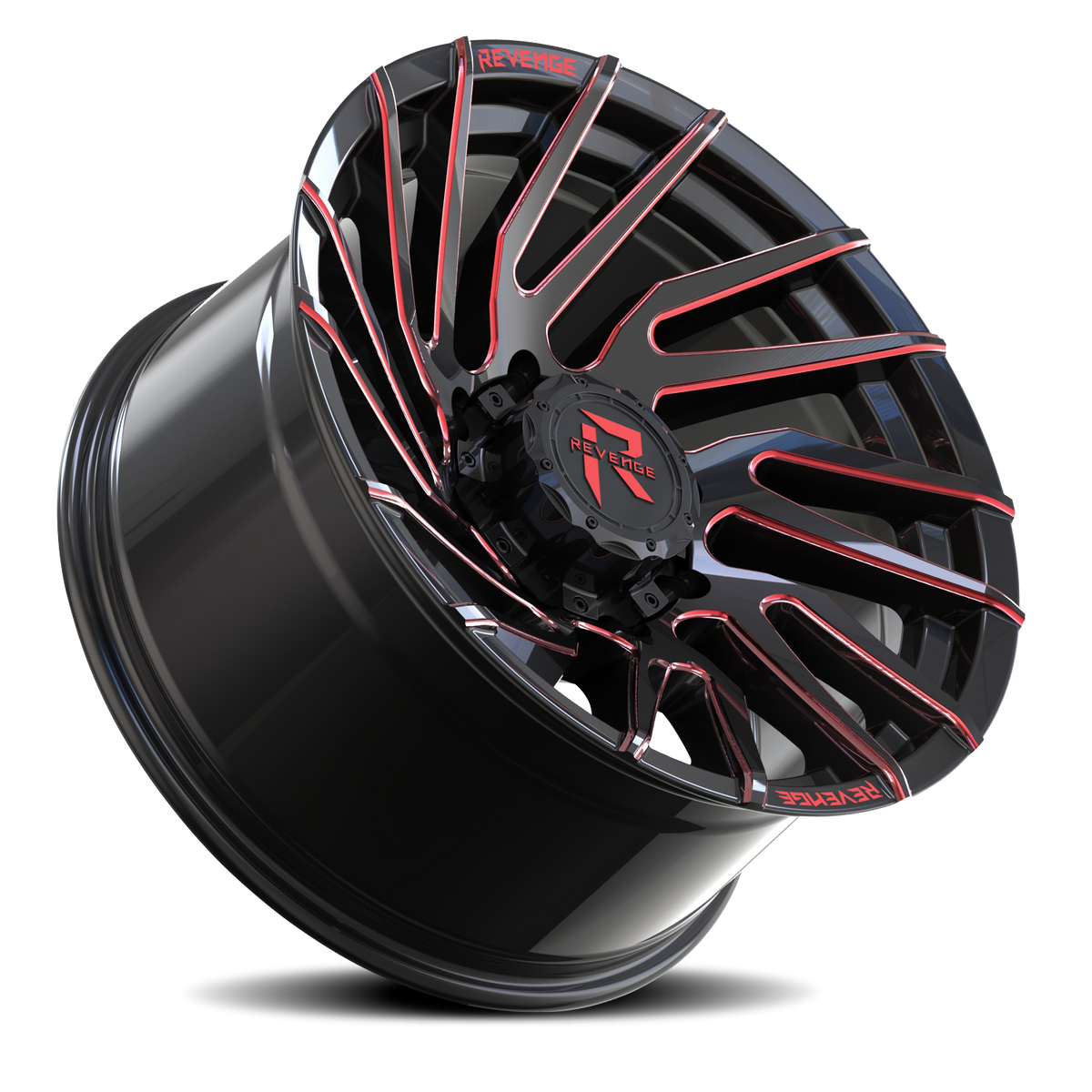 REVENGE OFFROAD RV207 20X9 0 8X165.1 BLACK RED MILLED