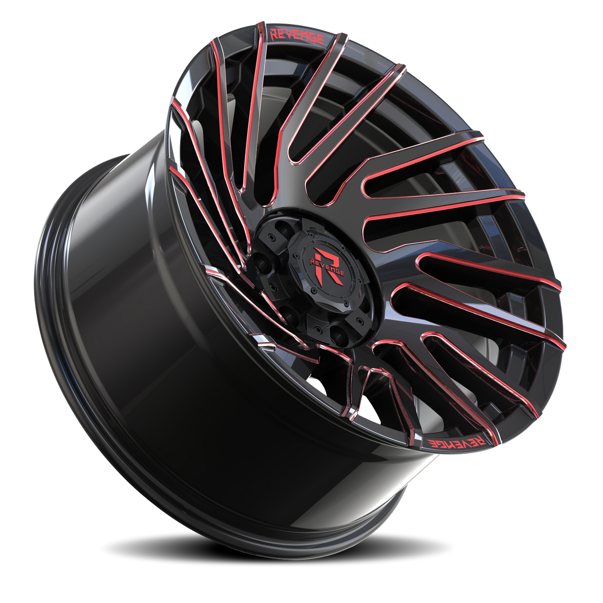 REVENGE OFFROAD RV207 22X10 -19 6X135/6X139.7 BLACK RED MILLED
