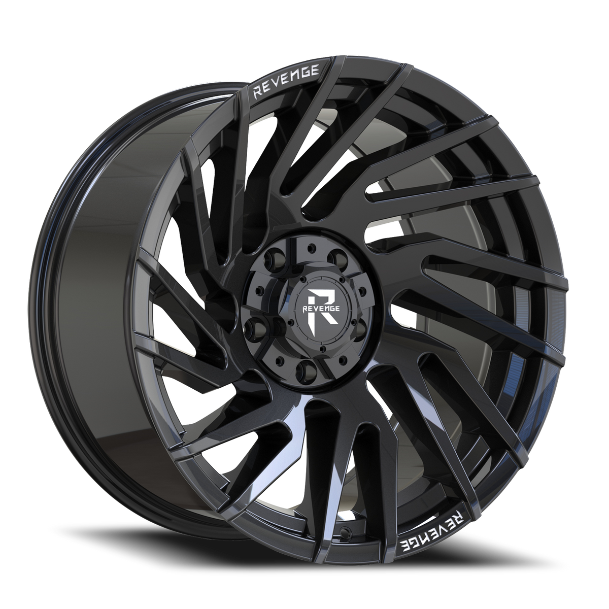 REVENGE OFFROAD RV207 20X9 0 5X127/5X139.7 GLOSS BLACK RIVETS