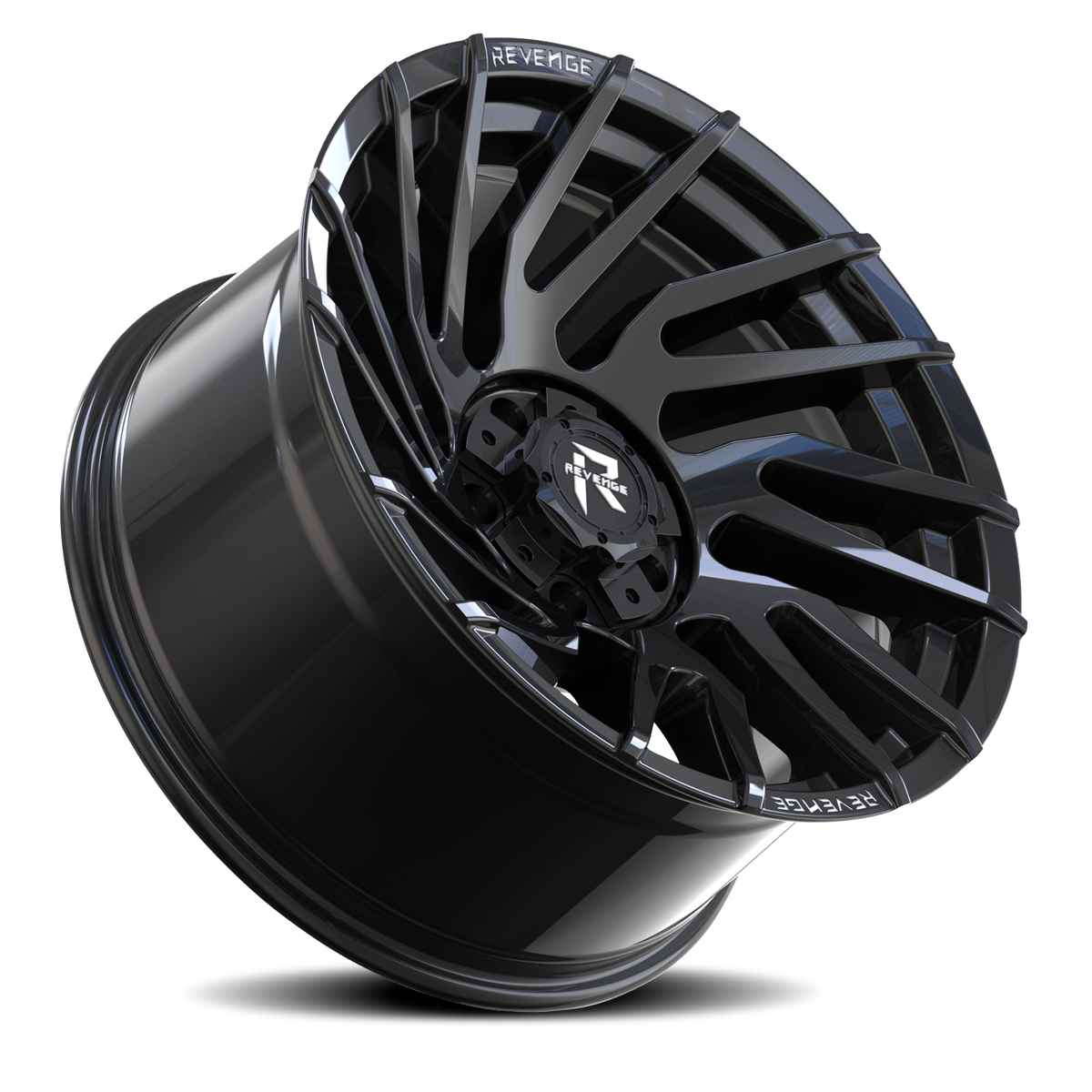 REVENGE OFFROAD RV207 20X9 0 5X127/5X139.7 GLOSS BLACK RIVETS