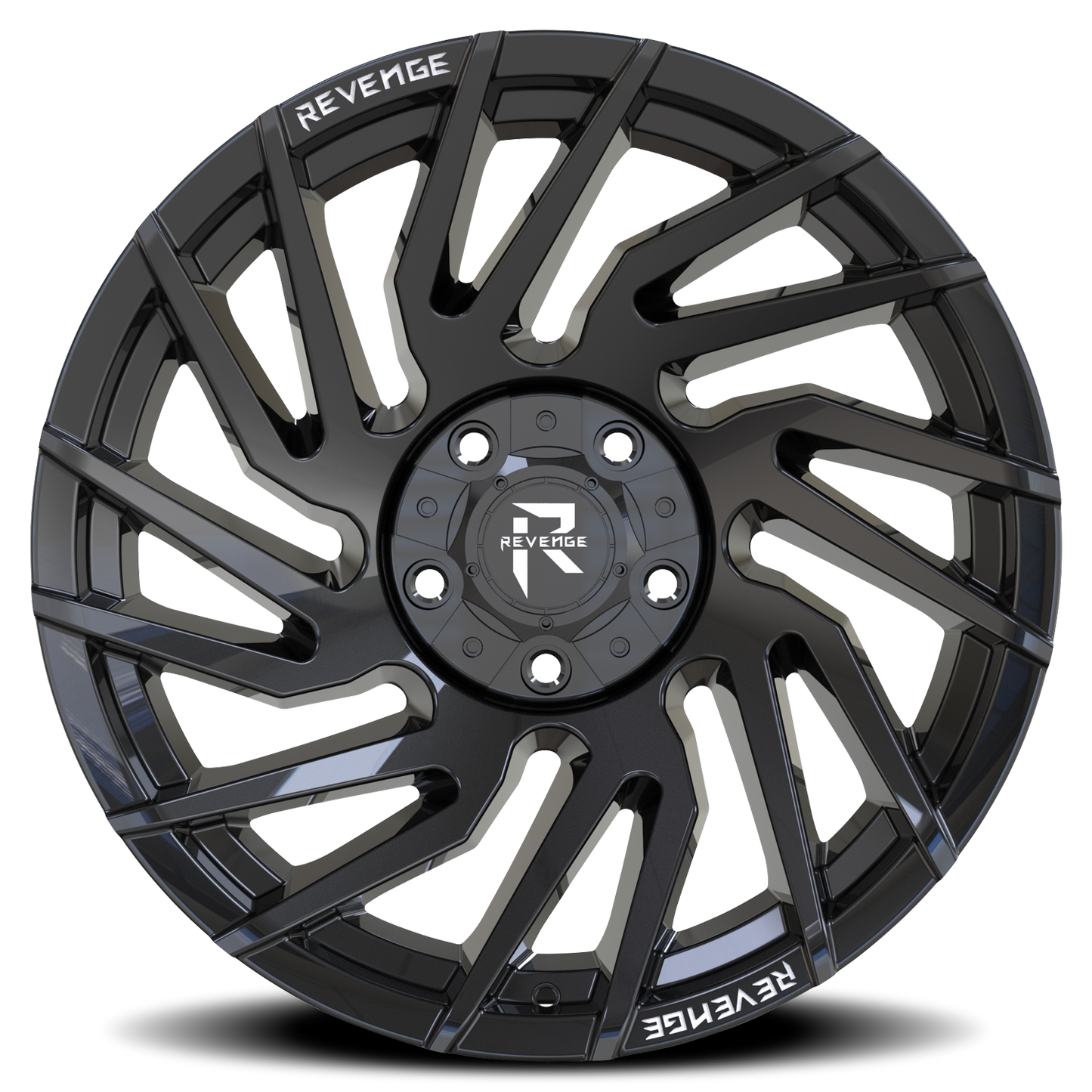 REVENGE OFFROAD RV207 20X10 -19 5X127/5X139.7 GLOSS BLACK RIVETS