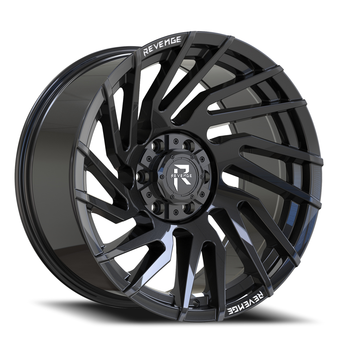 REVENGE OFFROAD RV207 24X10 -19 6X135/6X139.7 GLOSS BLACK RIVETS