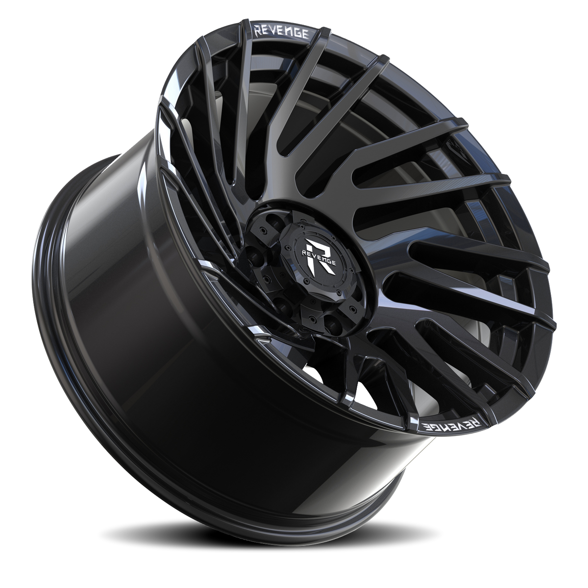 REVENGE OFFROAD RV207 22X10 -19 6X135/6X139.7 GLOSS BLACK RIVETS