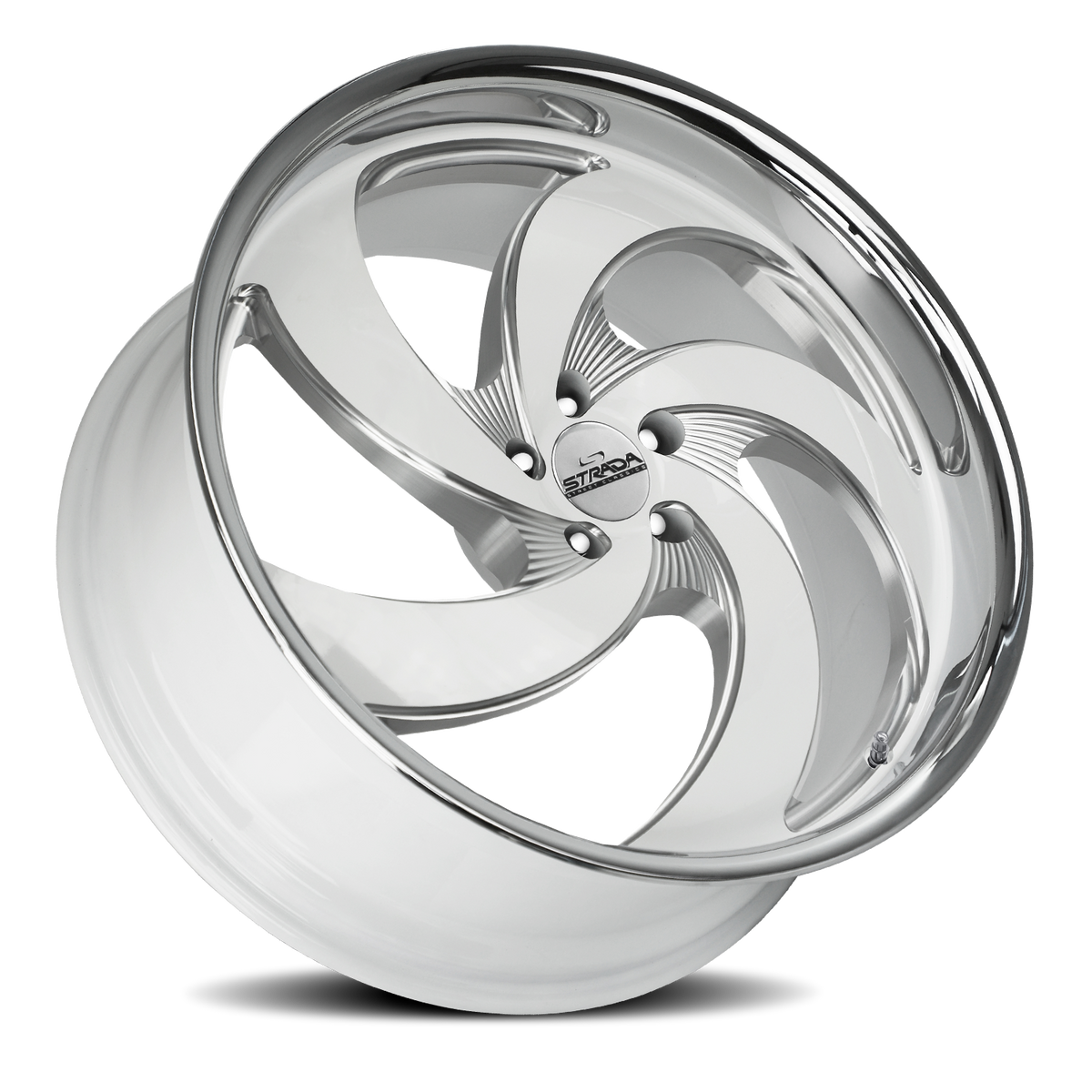 STRADA STREET CLASSICS C05 RETRO 5 22X9 15MM 5X115 GLOSS WHITE MILLED SS LIP | C05251515WMLSS