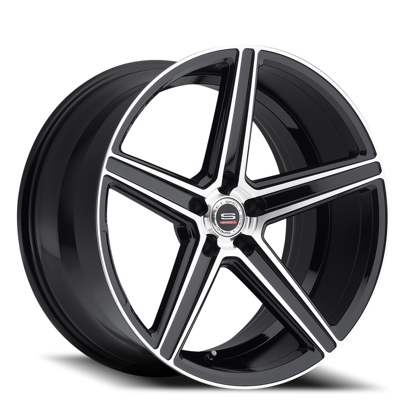 SPEC-1 SP-8 18X8.5 35 5X114.3 GLOSS BLACK & MACHINED