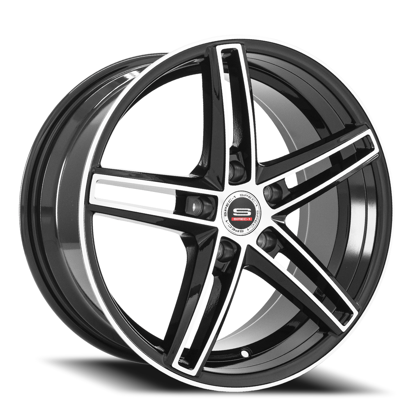 SPEC-1 SP-49 18X8 35 5X114.3 GLOSS BLACK & MACHINED