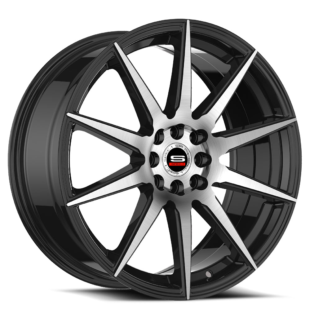 SPEC-1 SP-51 18X8 38 5X114.3/5X120 GLOSS BLACK & MACHINED