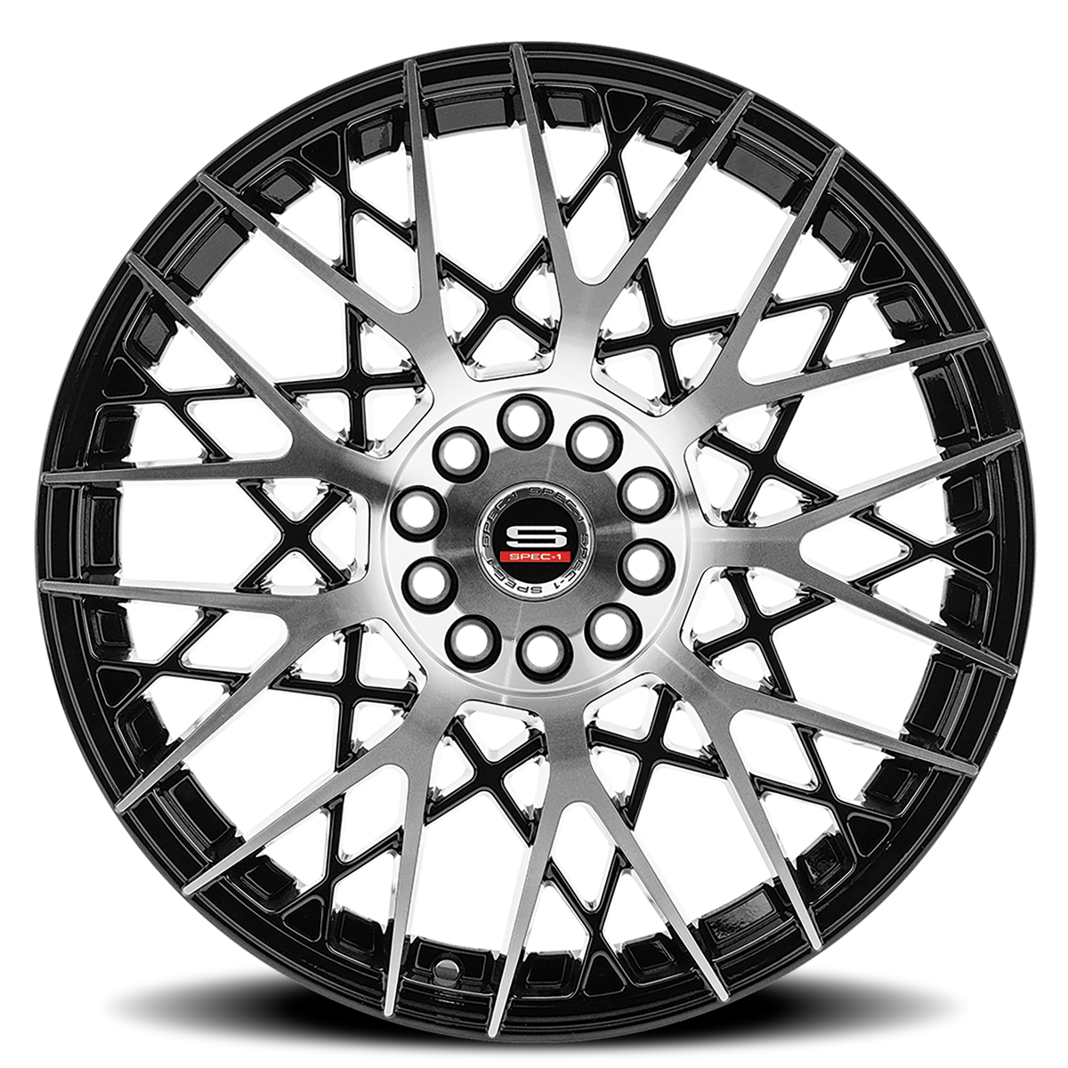 SPEC-1 SP-53 17X7.5 42 5X114.3/5X120 GLOSS BLACK & MACHINED