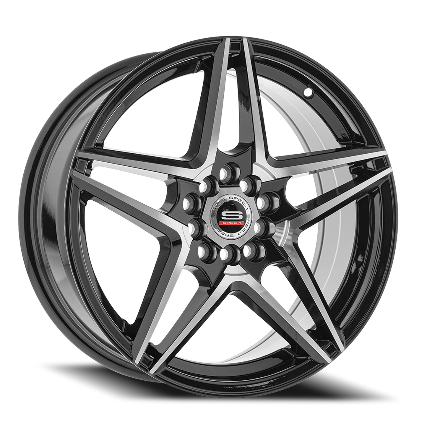 SPEC-1 SP-54 20X8.5 38 5X112/5X114.3 GLOSS BLACK & MACHINED