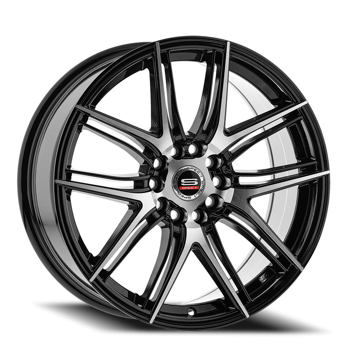 SPEC-1 SP-56 17X7.5 42 5X110/5X114.3 GLOSS BLACK & MACHINED