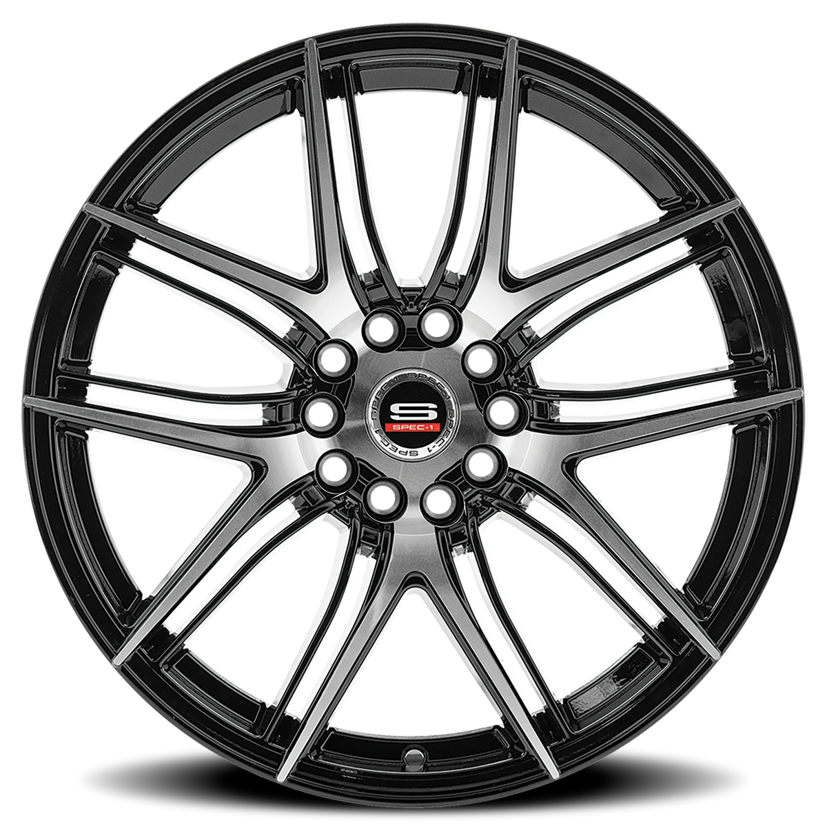 SPEC-1 SP-56 17X7.5 42 5X110/5X114.3 GLOSS BLACK & MACHINED