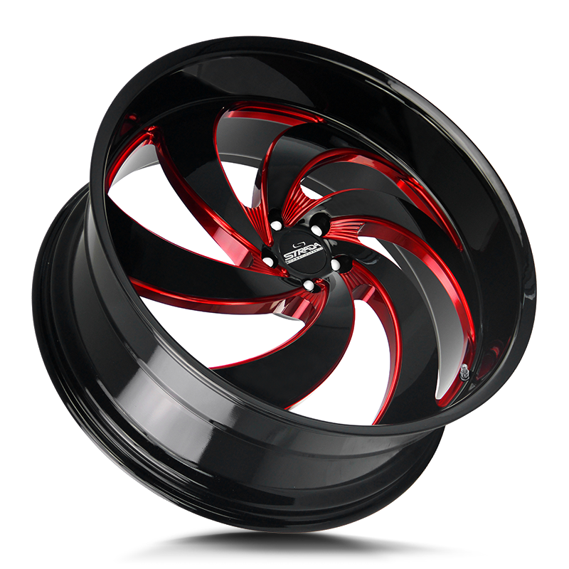STRADA STREET CLASSICS C06 RETRO 6 24X10 15MM BLANK GLOSS BLACK CANDY RED MILLED | C06400015GBMLR