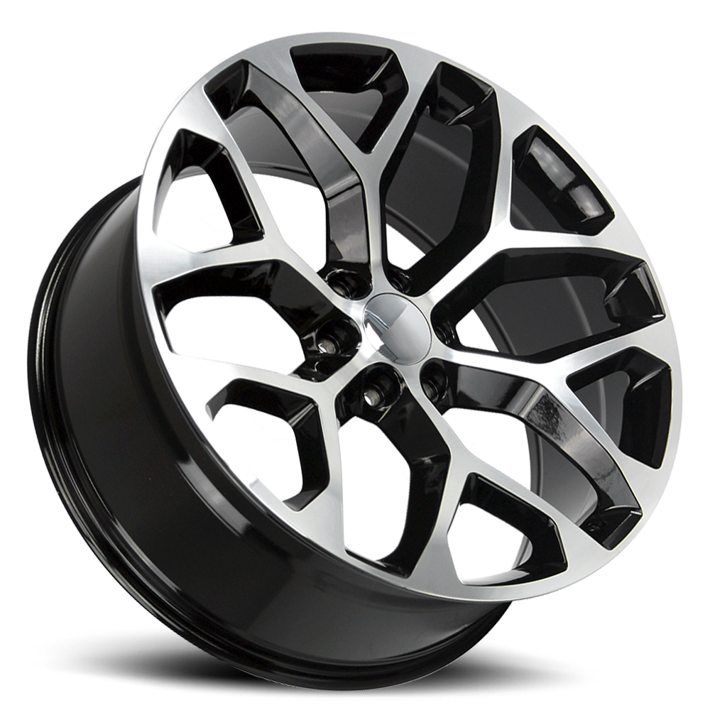 Strada Wheel Replicas Snowflake R176 22x9 31 6x139.7 Gloss Black Machined