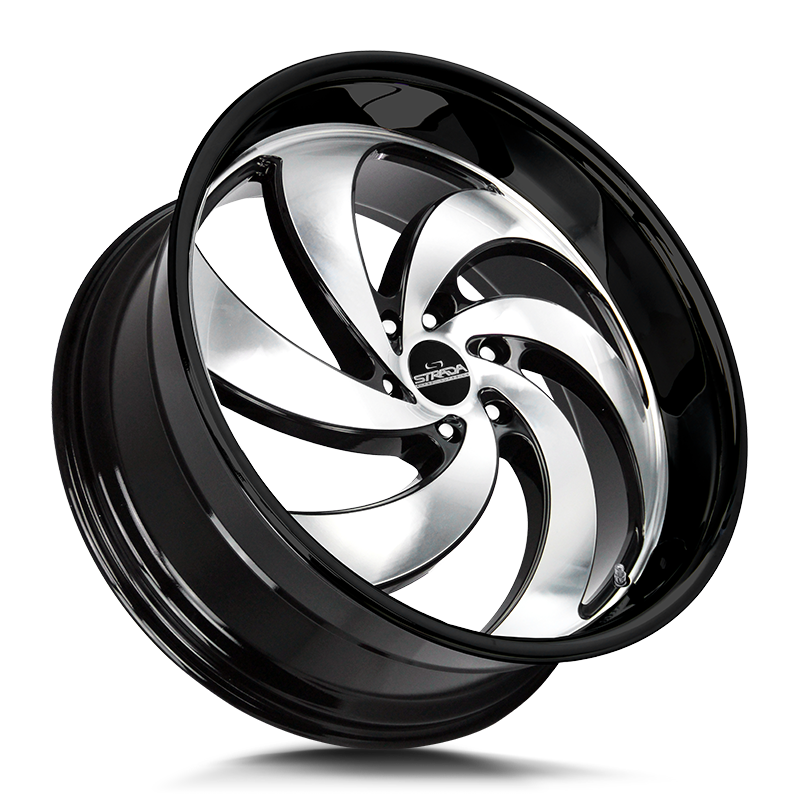 STRADA STREET CLASSICS C06 RETRO 6 24X10 15MM BLANK GLOSS BLACK MACHINED SS LIP | C06400015GBMLSS