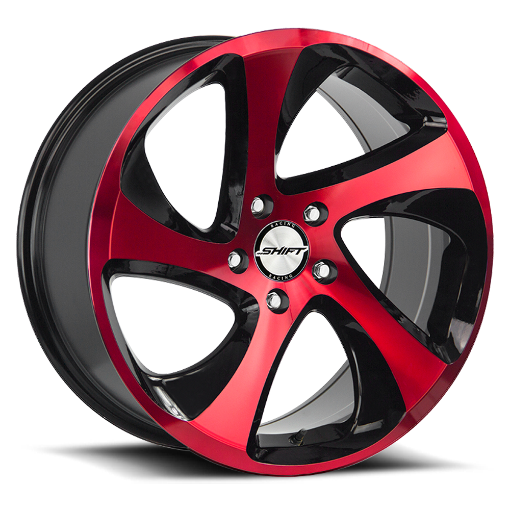 SHIFT H22 STRUT 18X8.5 35MM 5X120 GLOSS BLACK CANDY RED FACE | H22852035GBR