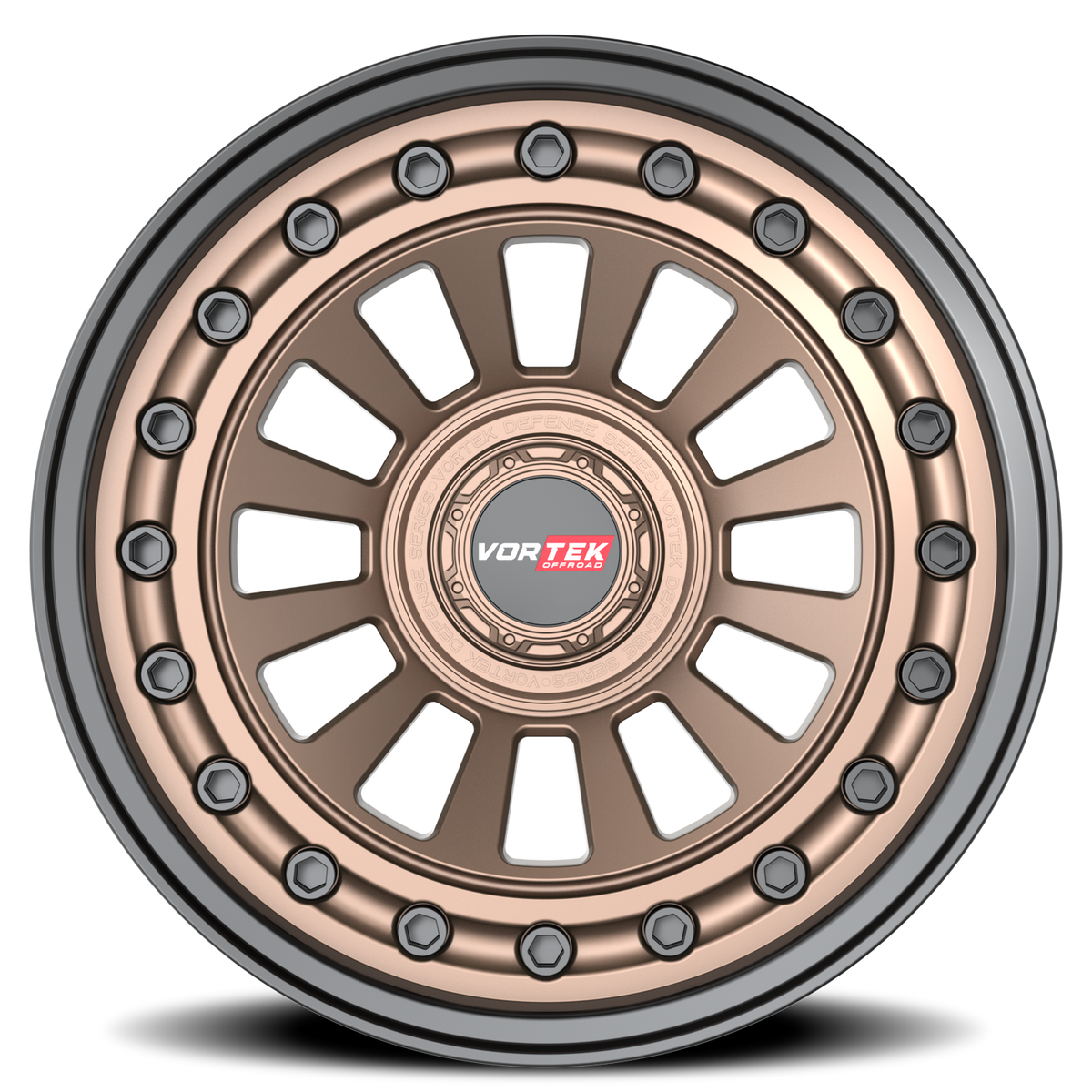 VORTEK VRD-702 17X9 -12 6X135/6X139.7 MATTE BRONZE WITH BLACK BOLTS & LIP