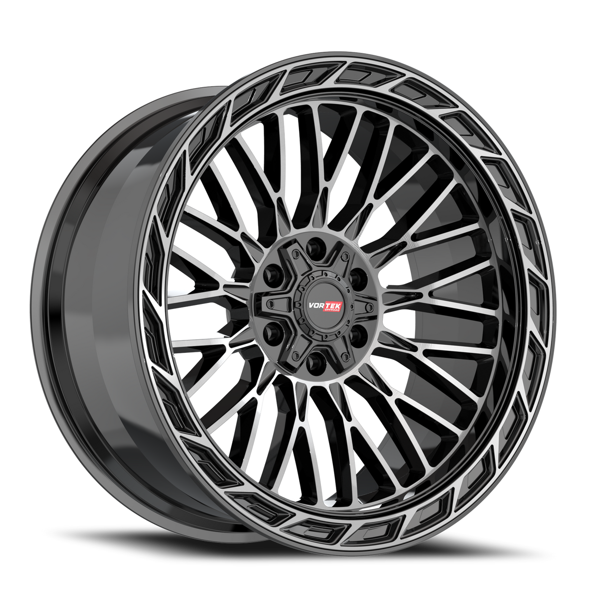 VORTEK VRP-502 22X10 -18 5X127/5X139.7 BLACK DIAMOND CUT WITH DARK TINT