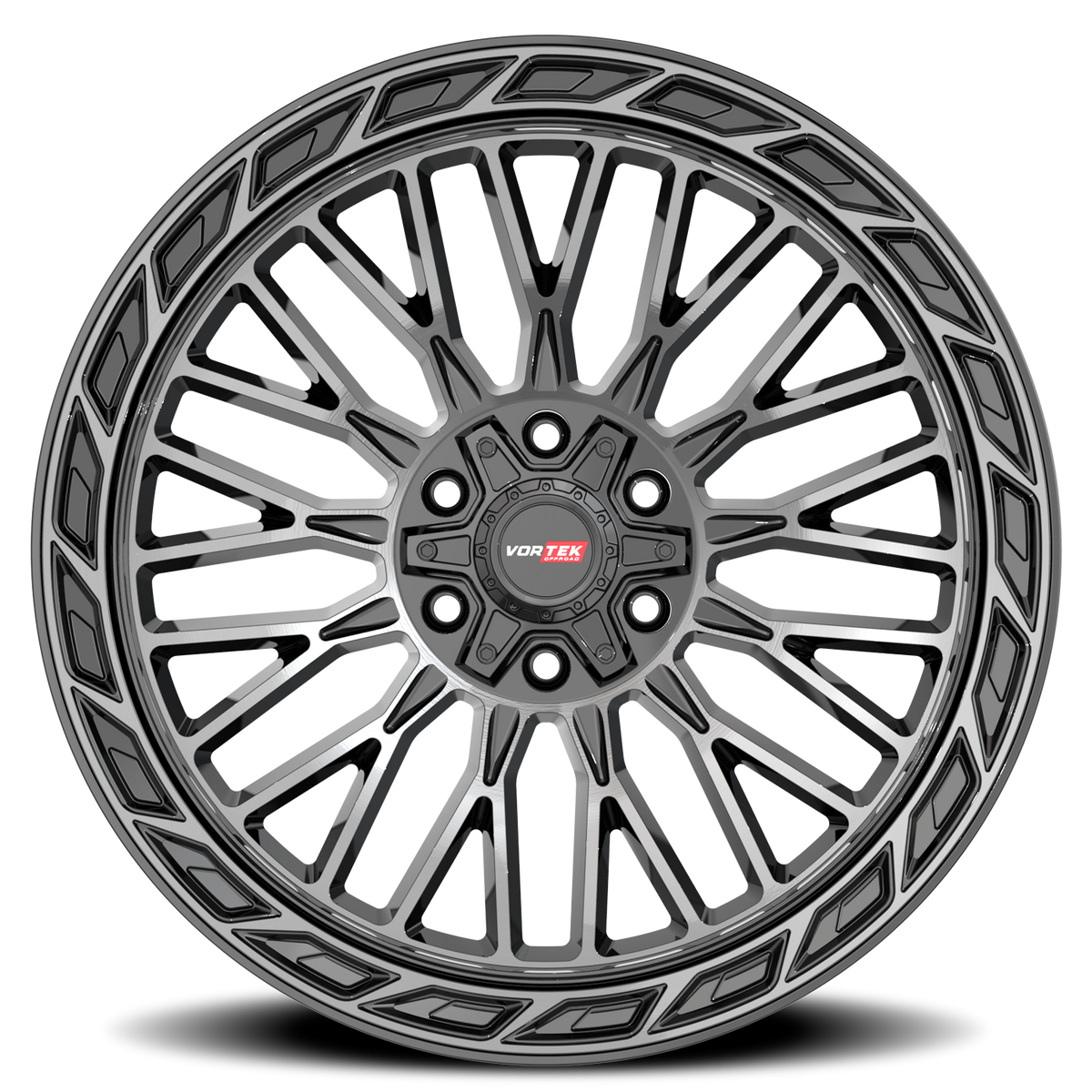 VORTEK VRP-502 22X10 -18 6X135/6X139.7 BLACK DIAMOND CUT WITH DARK TINT