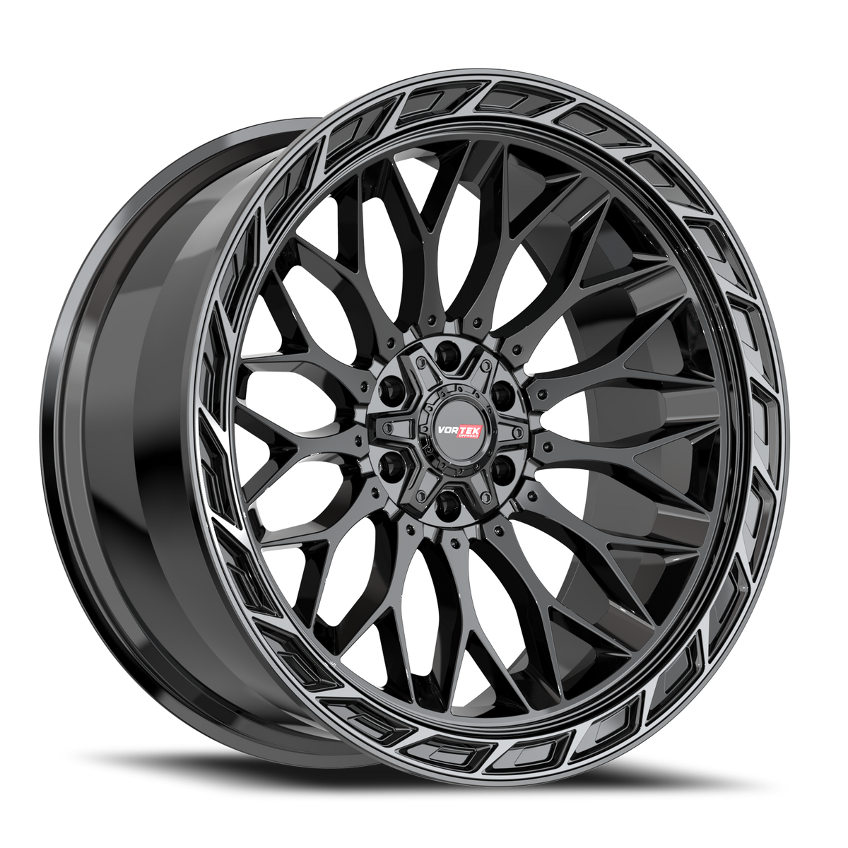 VORTEK VRP-503 20X10 -18 6X135/6X139.7 BLACK DIAMOND CUT RING WITH DARK TINT