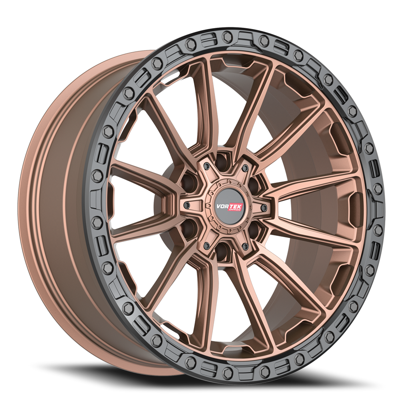 VORTEK VRT-601 22X10 -12 6X135/6X139.7 MATTE BRONZE WITH BLACK BEAD RING