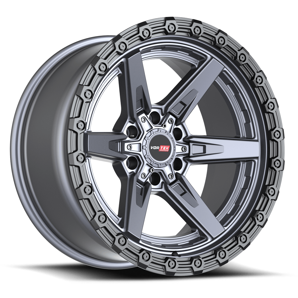 Vortek VRT-602-R 17x9 0 6x135/6x139.7 Matte Titanium With Black Bead Ring 602179570MTBR-R
