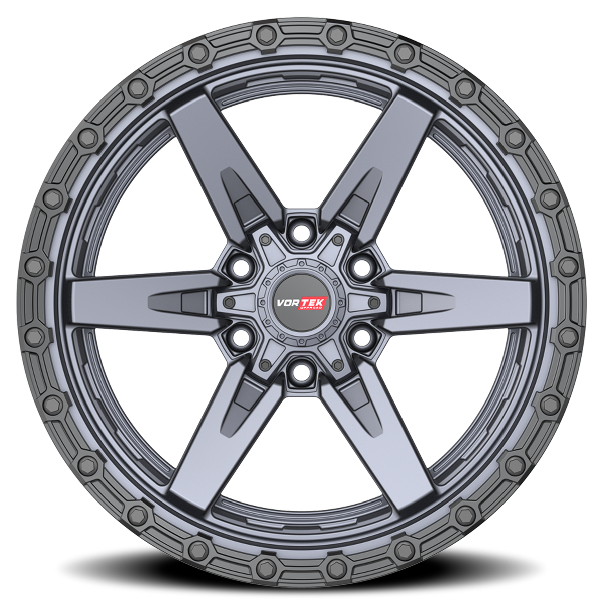 VORTEK VRT-602 20X10 -24 6X135/6X139.7 MATTE TITANIUM WITH BLACK BEAD RING