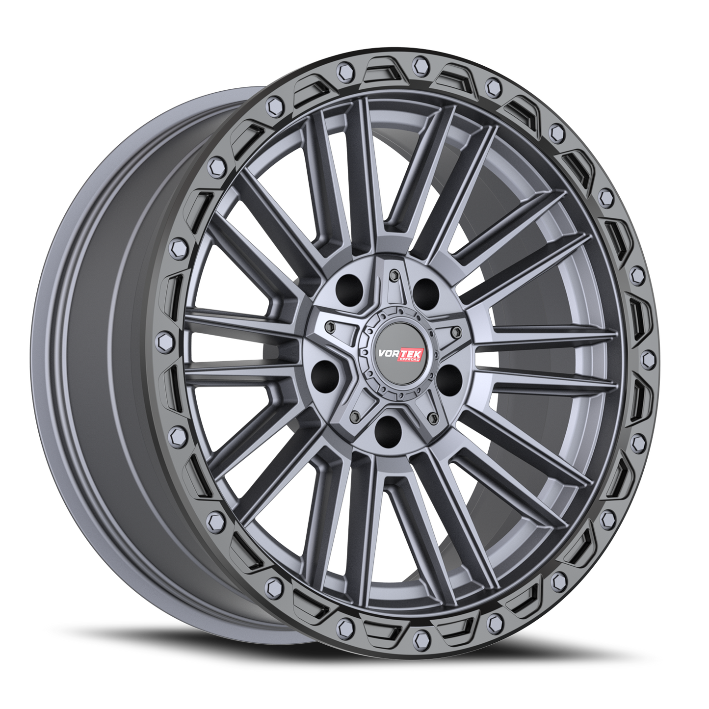 VORTEK VRT-604 20X9.5 -18 5X127/5X139.7 MATTE TITANIUM WITH BLACK BEAD RING