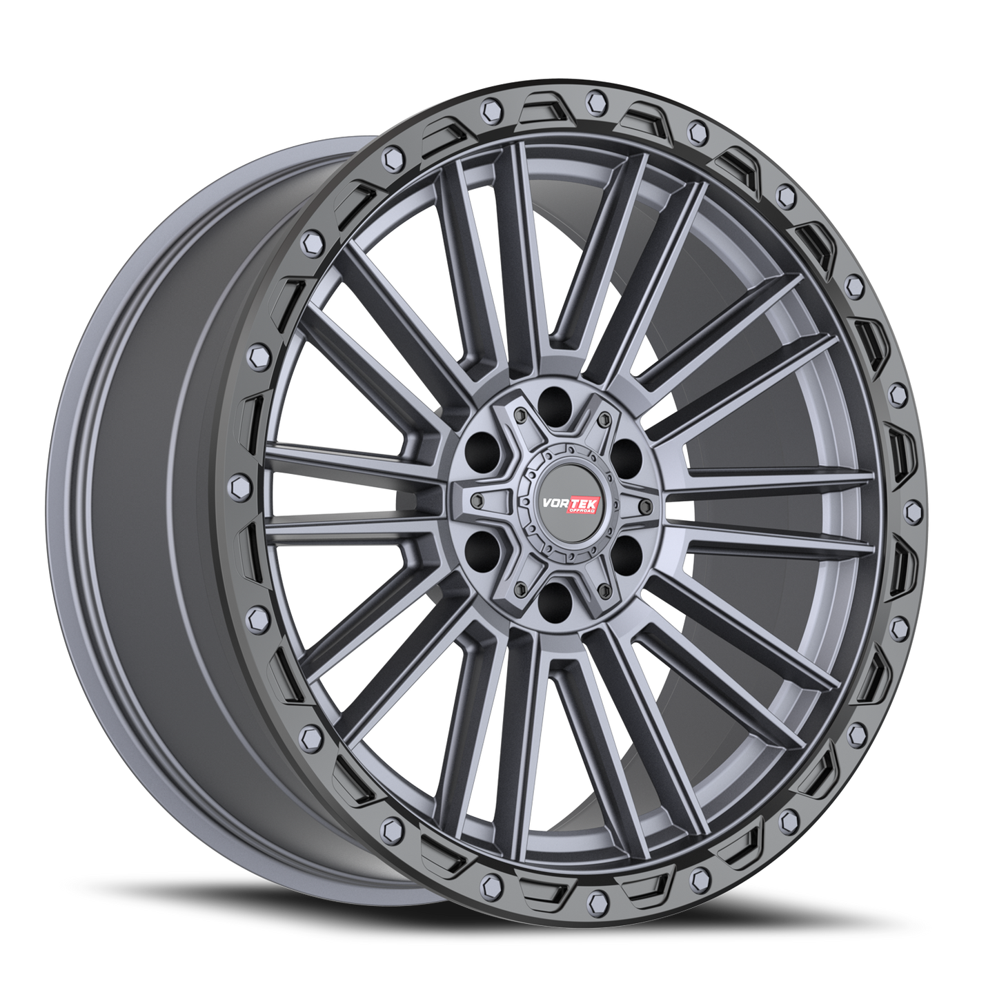 VORTEK VRT-604 20X9.5 0 6X135/6X139.7 MATTE TITANIUM WITH BLACK BEAD RING