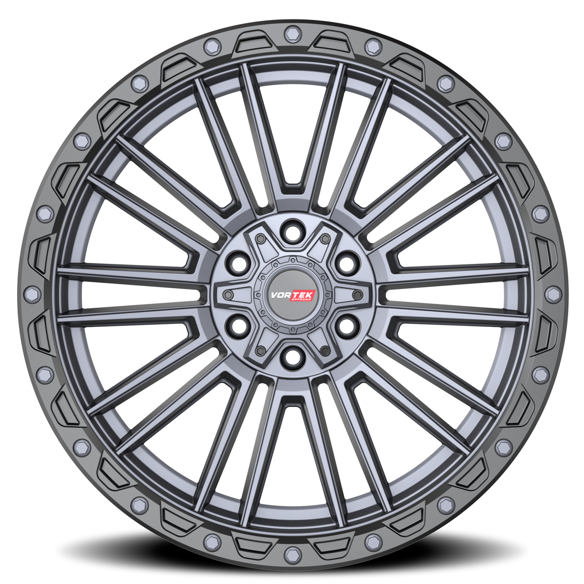 VORTEK VRT-604 22X10 -18 6X135/6X139.7 MATTE TITANIUM WITH BLACK BEAD RING