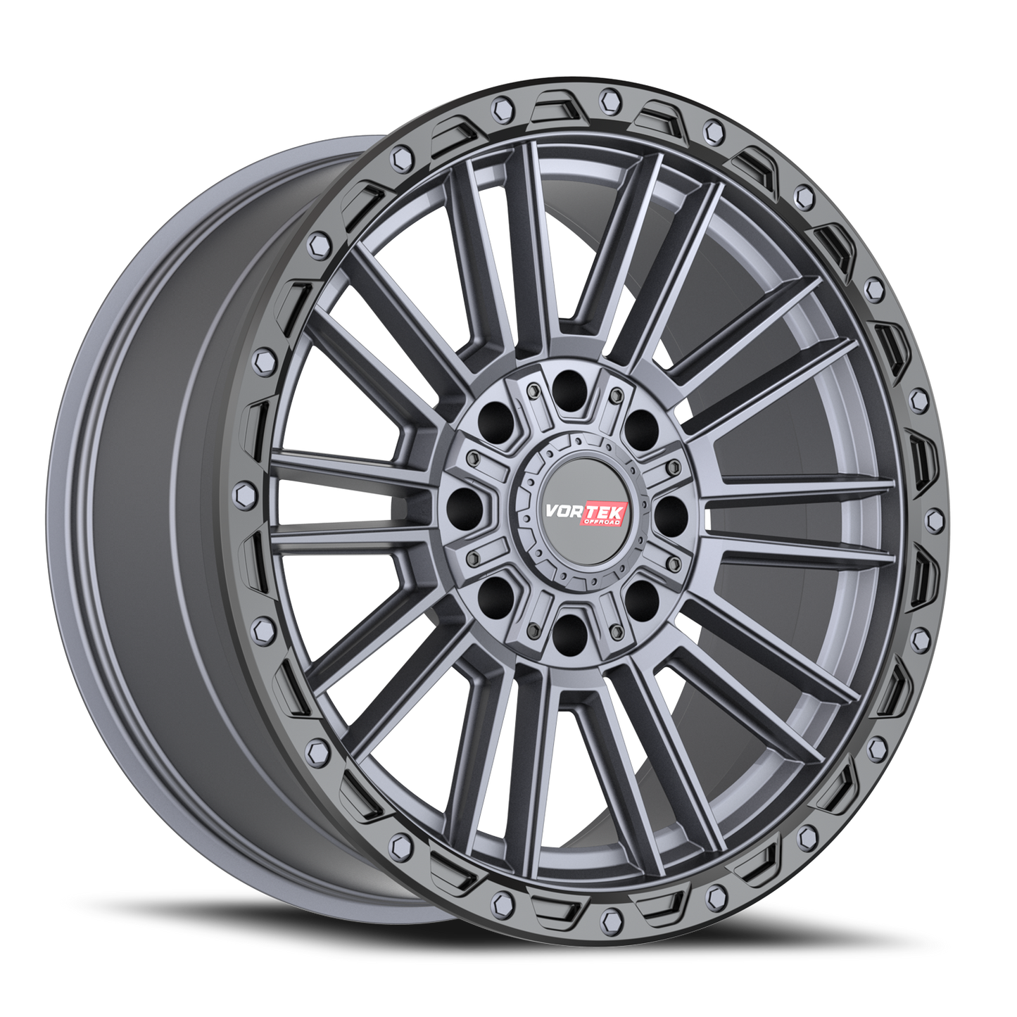 VORTEK VRT-604 22X10 -18 8X165.1/8X170 MATTE TITANIUM WITH BLACK BEAD RING