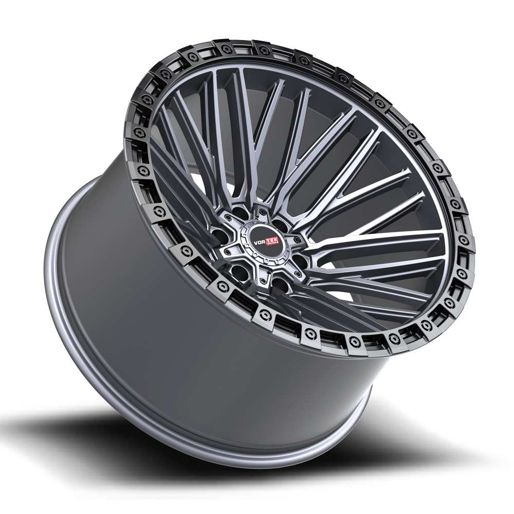 Vortek VRT-608-R 17x9 0 6x135/6x139.7 Matte Titanium With Black Bead Ring 608179570MTBR-R