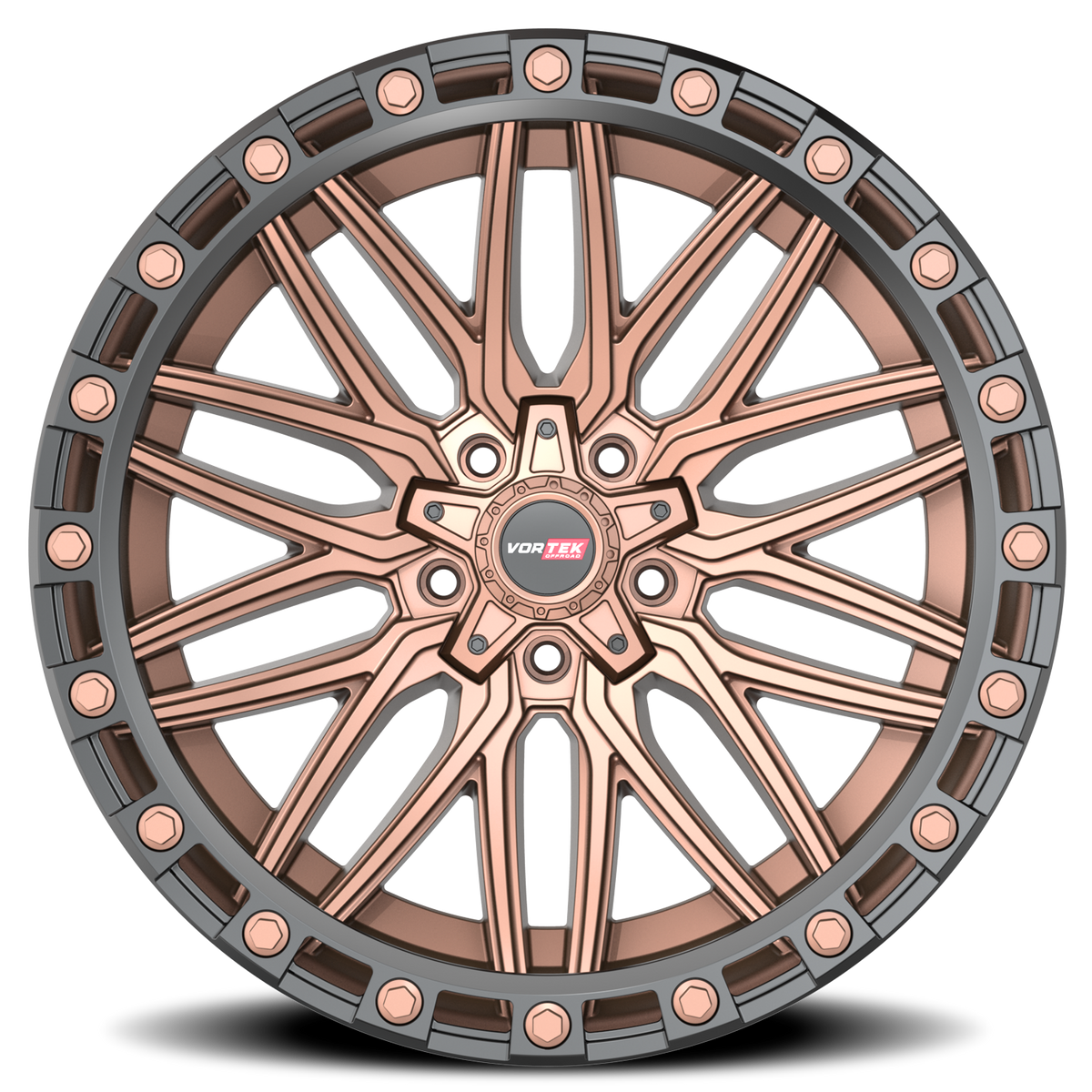 VORTEK VRT-608 20X10 -24 5X127/5X139.7 MATTE BRONZE WITH BLACK BEAD RING