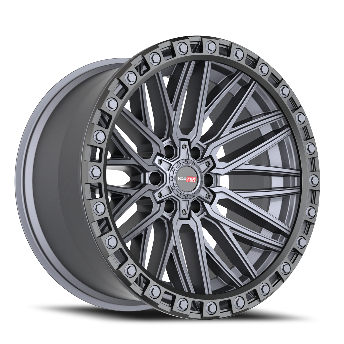 VORTEK VRT-608 20X10 -12 6X135/6X139.7 MATTE TITANIUM WITH BLACK BEAD RING