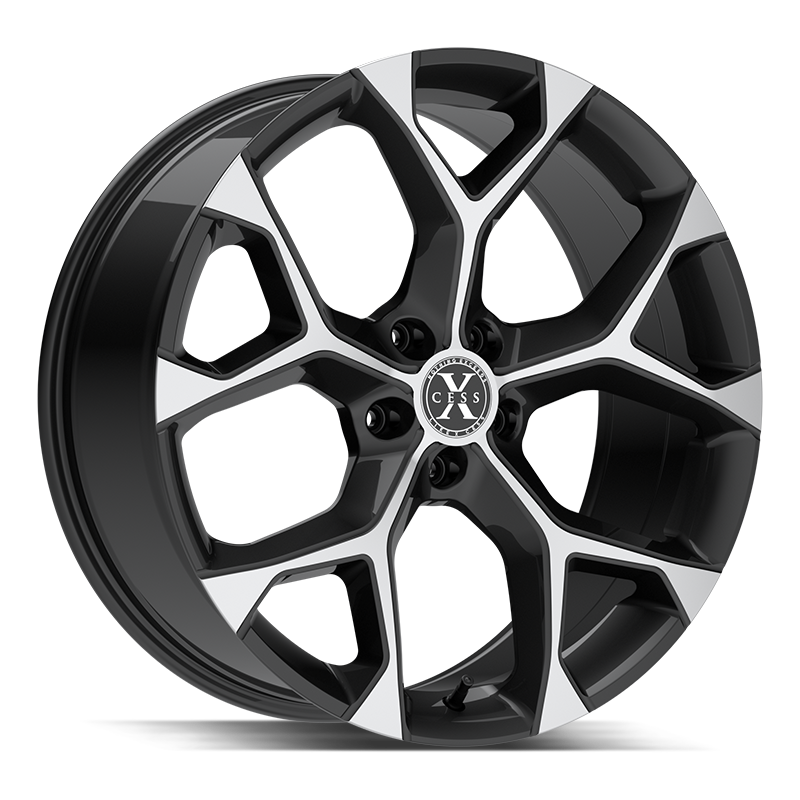 XCESS X05 5 FLAKE 18X8.5 35MM 5X108 GLOSS BLACK MACHINED | X0588550835GBM