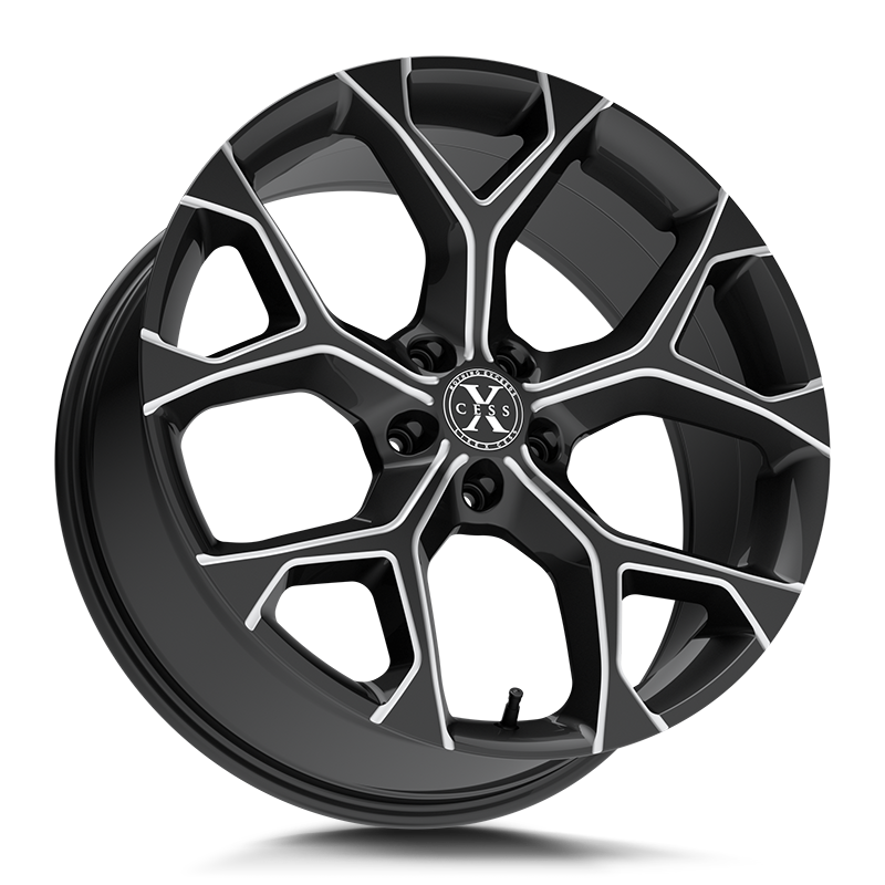 XCESS X05 5 FLAKE 18X8.5 35MM 5X108 GLOSS BLACK MILLED | X0588550835GBML