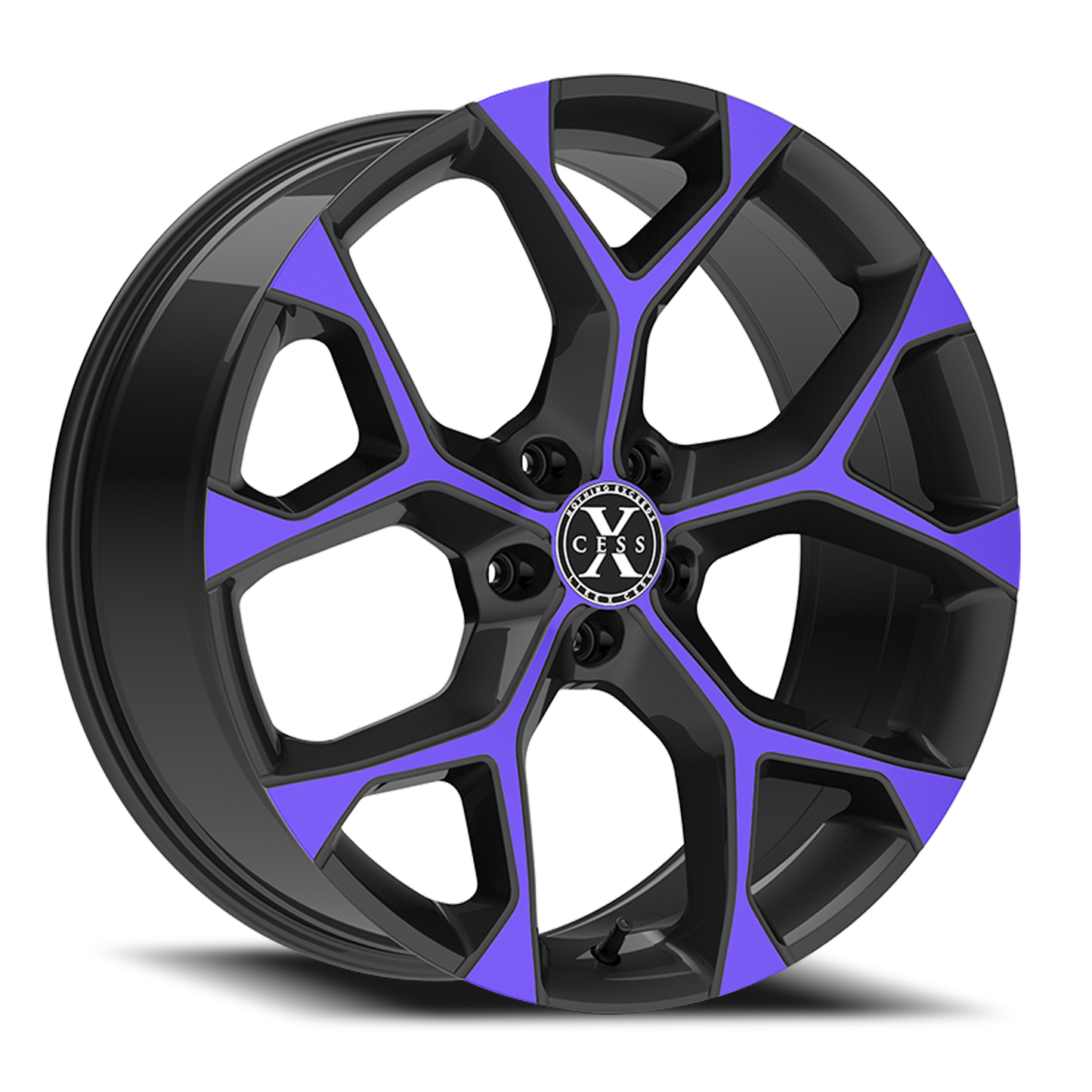 XCESS X05 5 FLAKE 20X8.5 35MM 5X114.3 GLOSS BLACK PURPLE MACHINED | X05051435GBMP