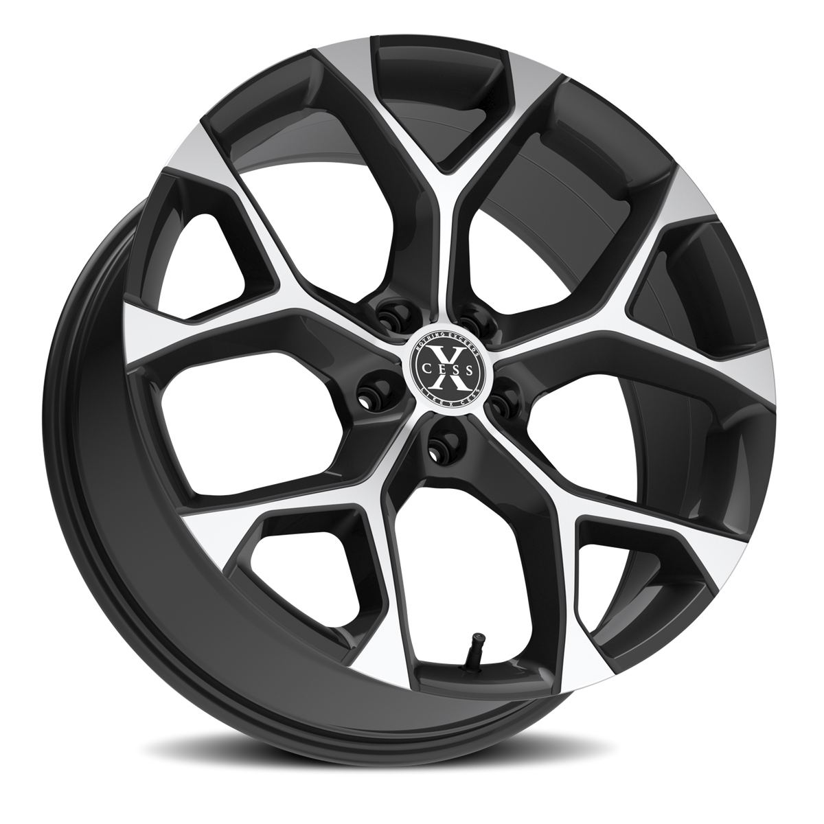 XCESS X05 5 FLAKE 24X9 15MM 5X115 GLOSS BLACK MACHINED | X0549051515GBM