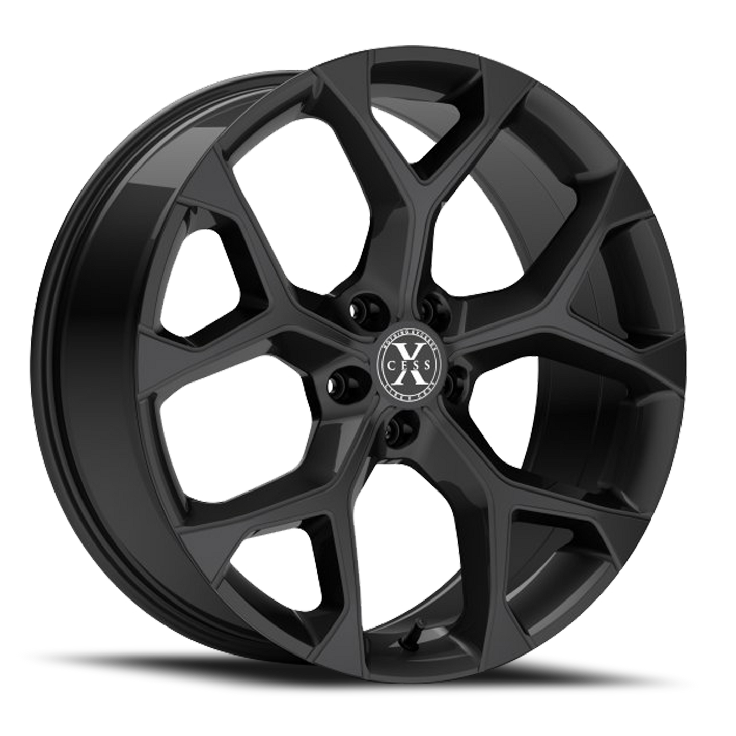XCESS X05 5 FLAKE 22X9 15MM 5X115 ALL GLOSS BLACK | X0529051515GB