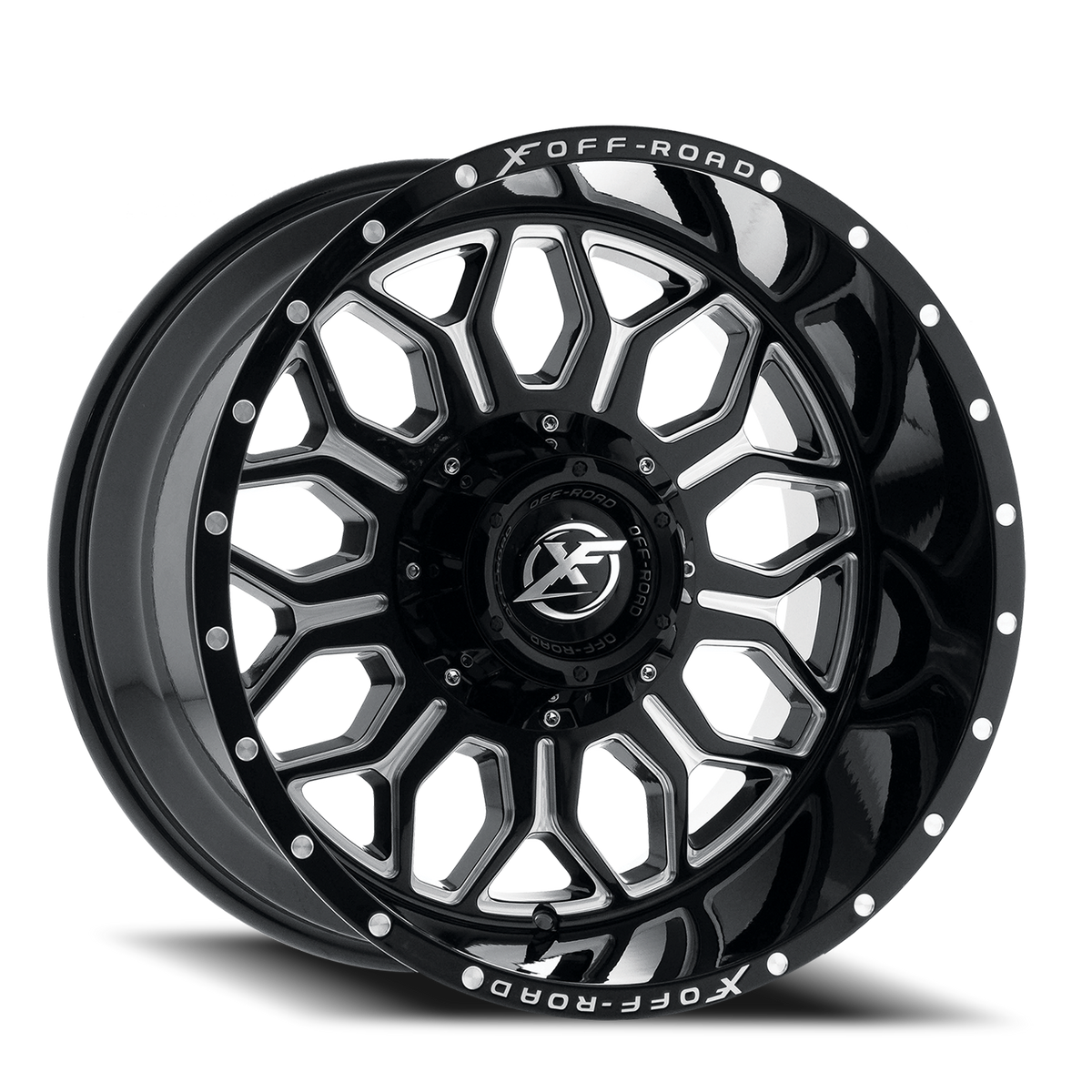 XF OFF-ROAD XF-227 20X10 -24 5X127/5X139.7 GLOSS BLACK & MILLED