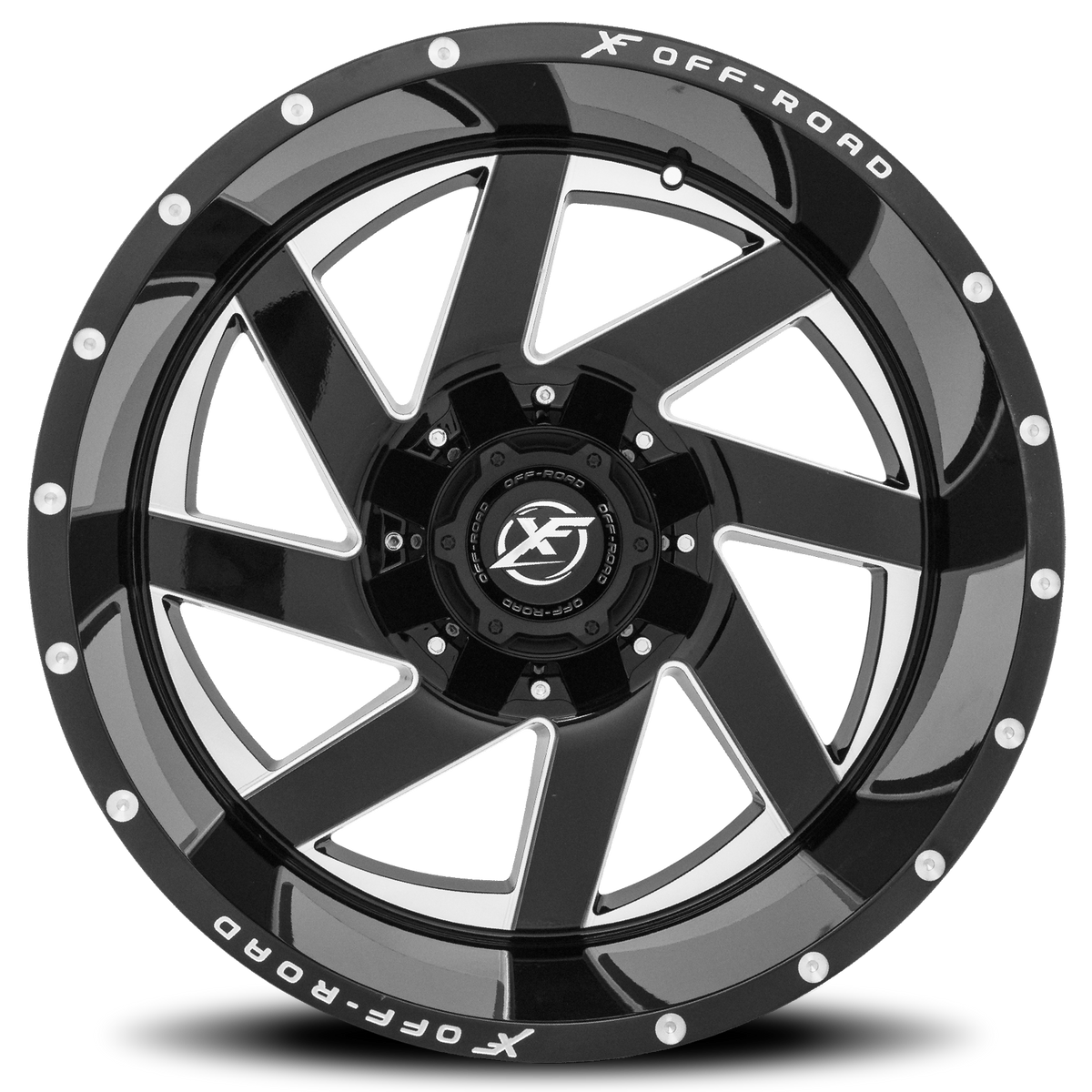 XF OFF-ROAD XF-205 22X10 -24 5X114.3/5X127 GLOSS BLACK & MILLED