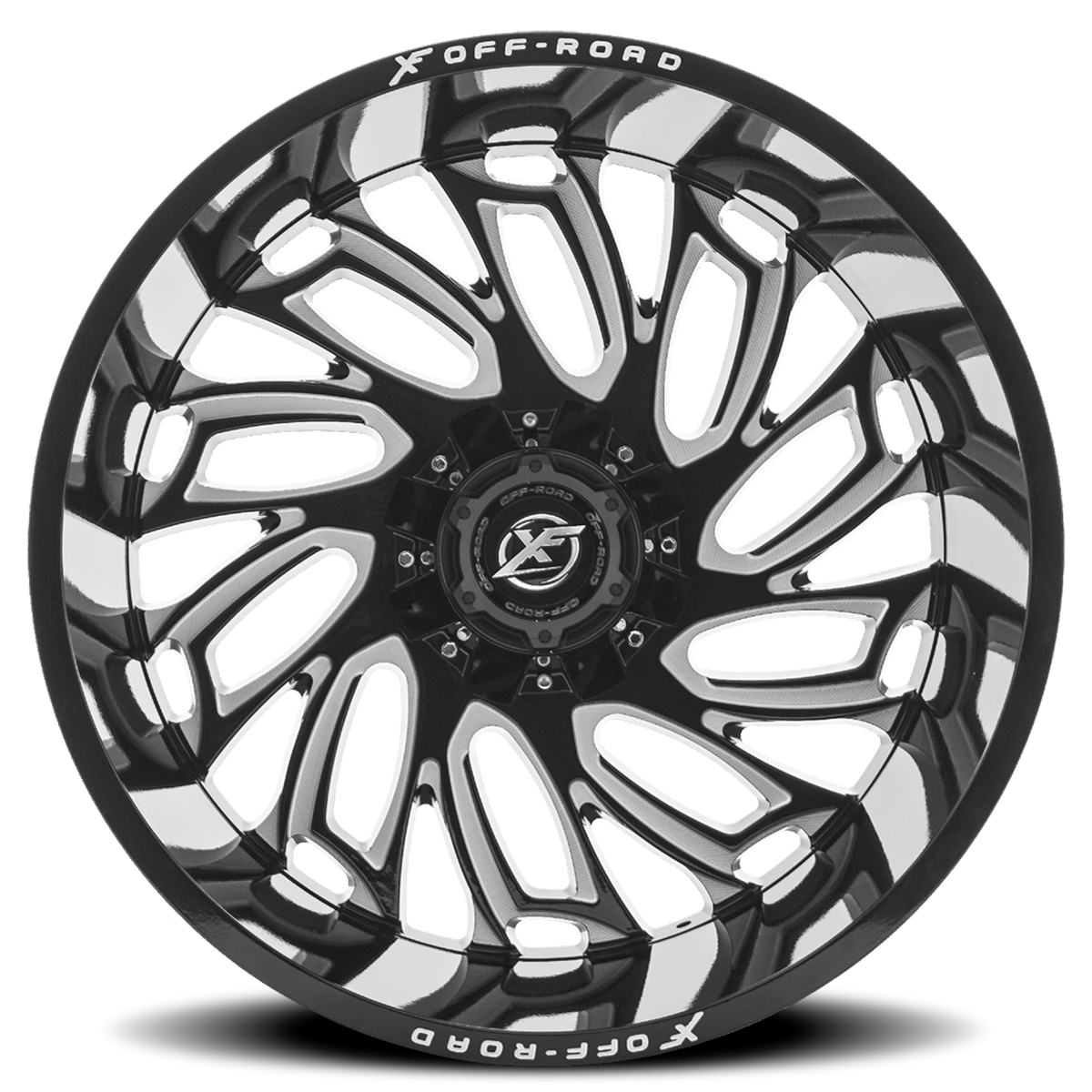 XF OFF-ROAD XF-207 22X12 -44 5X127/5X139.7 GLOSS BLACK & MILLED
