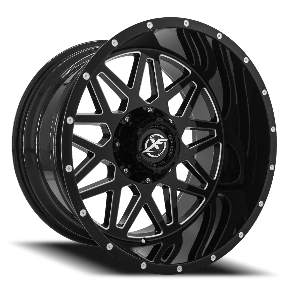 XF OFF-ROAD XF-211 20X10 -12 5X127/5X139.7 GLOSS BLACK & MILLED
