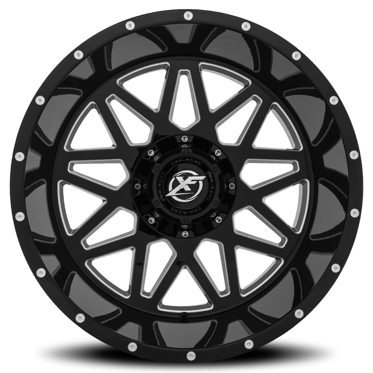 XF OFF-ROAD XF-211 20X12 -44 8X165.1/8X170 GLOSS BLACK & MILLED