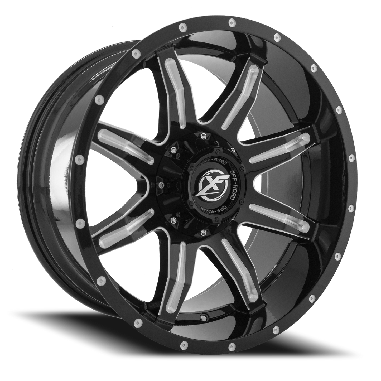 XF OFF-ROAD XF-215 20X9 0 8X165.1/8X170 GLOSS BLACK & MILLED
