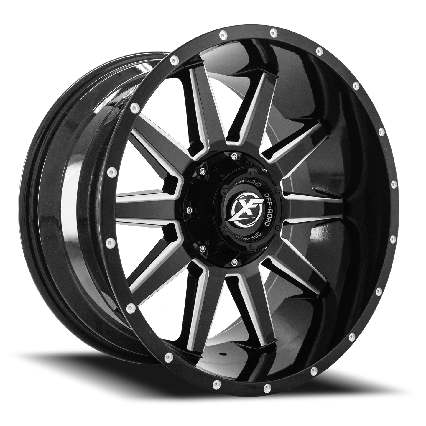 XF OFF-ROAD XF-219 18X9 12 5X127/5X139.7 GLOSS BLACK & MILLED