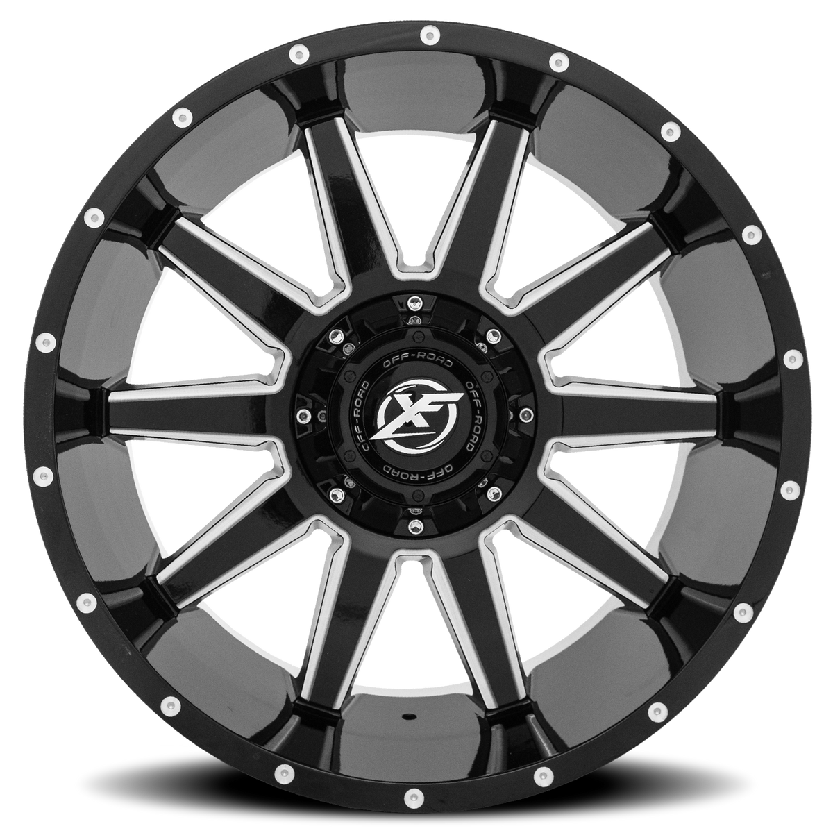 XF OFF-ROAD XF-219 18X9 12 5X127/5X139.7 GLOSS BLACK & MILLED