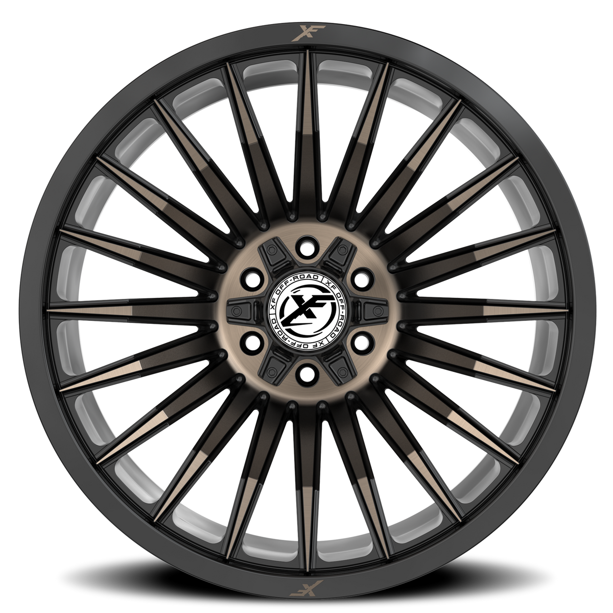XF OFF-ROAD XF-231 17X9 12 5X127/5X139.7 SATIN BLACK & BRONZE MACHINED DOUBLE DARK TINT