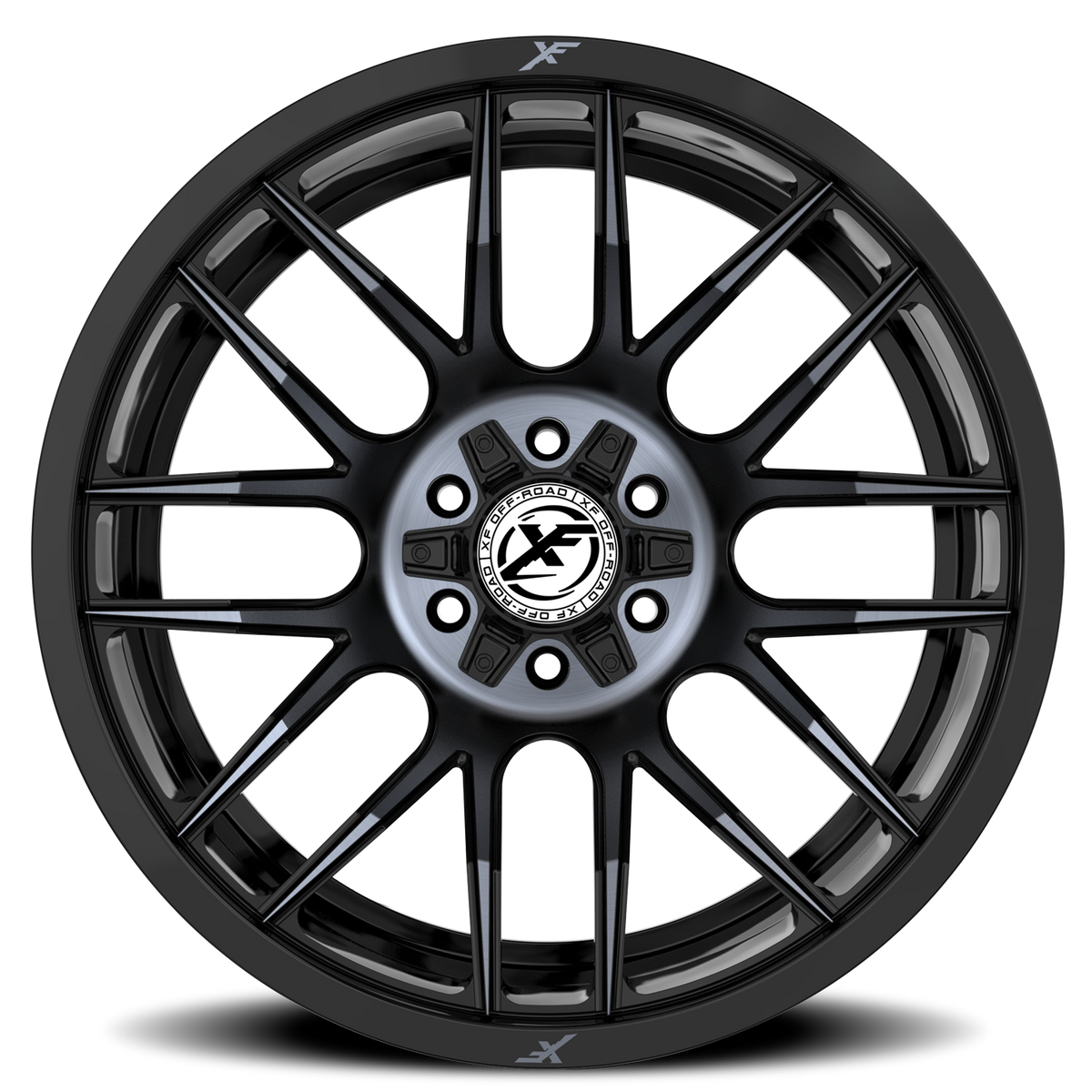 XF OFF-ROAD XF-232 20X10 -12 6X135/6X139.7 GLOSS BLACK & MACHINED TITANIUM DOUBLE DARK TINT