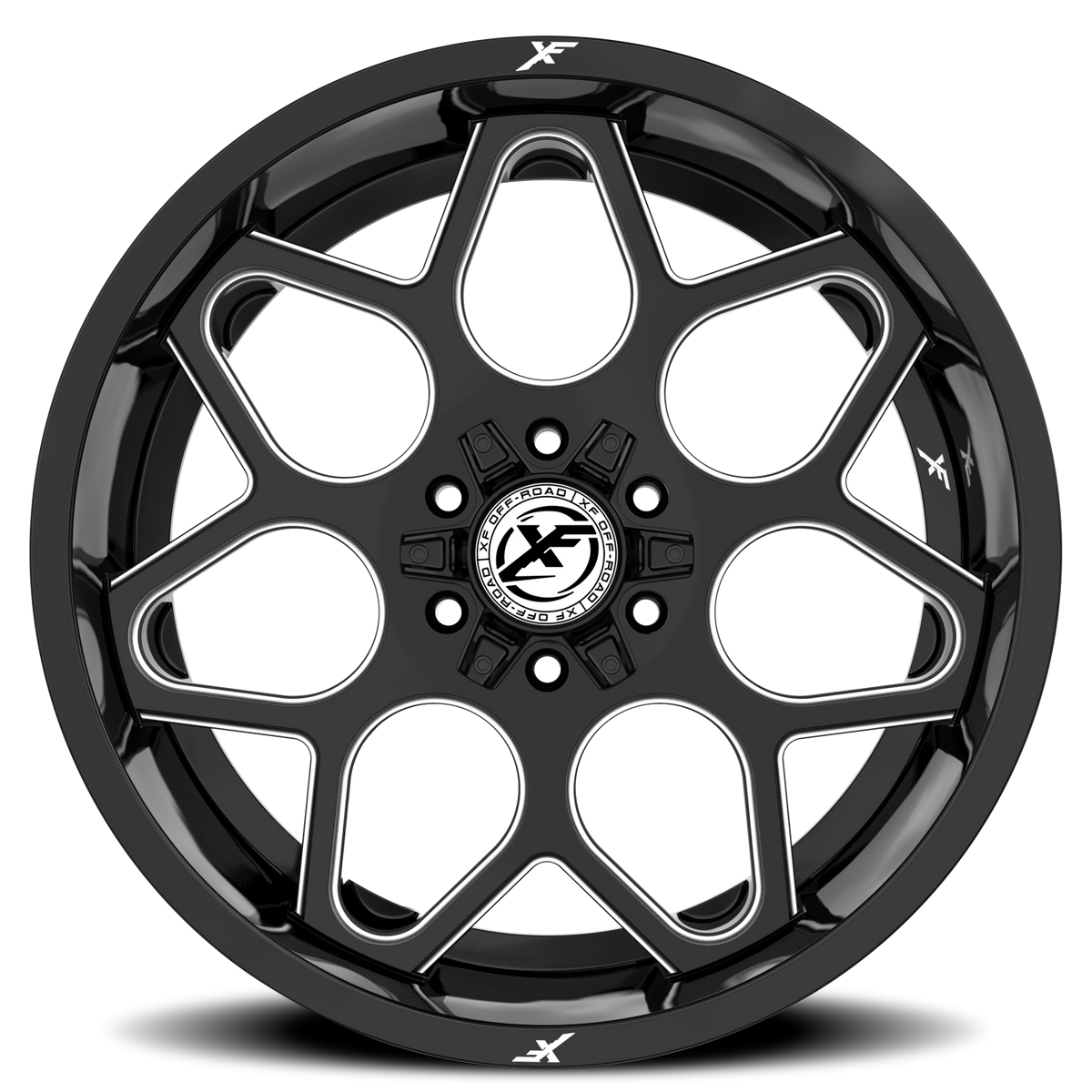 XF OFF-ROAD XF-233 20X10 -24 8X165.1/8X170 GLOSS BLACK & MILLED